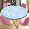 Round Table Protector Wipeable Circle Tablecloth Elastic Edged Fitted Table