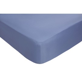 Impressions Fusion Soft Touch Microfibre Polyester Double Blue Fitted Sheet (Pillowcases Sold Separately)
