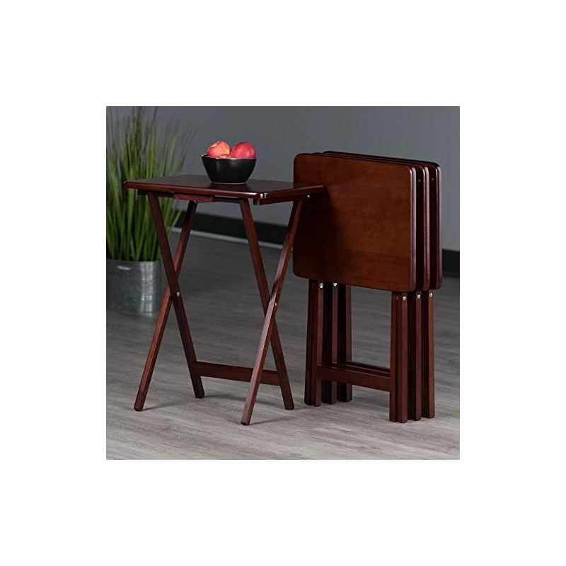 Winsome Alex Folding Snack Tables Set, for Living Room, 26",