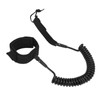 Surfboard Leash High Elasticity TPU Black Adjustable Coiled Surfing Leg