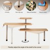 HYNAWIN 3-Tier Corner Shelf, Bamboo & Metal Storage Rack with