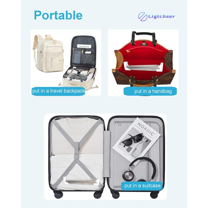 Ligtchser Portable Travel Garment Rack,Folding Clothes Rack for Dance,Travel,Camping, Drying,RV,