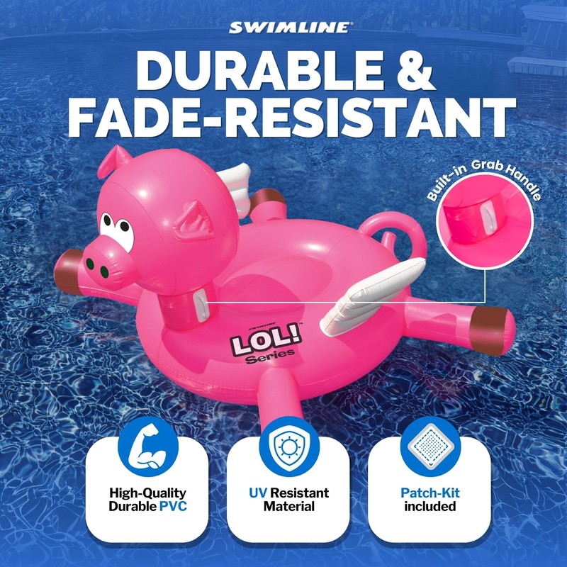 SWIMLINE ORIGINAL 90266 Giant Inflatable LOL Pig Pool Float |