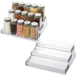 FAIRHOME Set of 2 3-Tier Spice Rack Organizer Clear Storage Shelf for Kitchen, Bathroom, Bedroom & Office, Home Storage and Organization