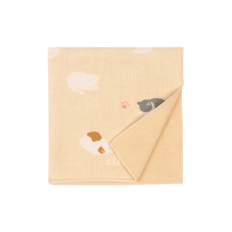 Wataol Semi Washed Towel Handkerchief, Naughty Cat
