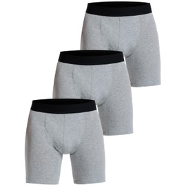 QUAZIA Men's Incontinence Protective Briefs Underwear - 120ml Bladder Leak 3 Pack Leakproof Cotton Washable Reusable Boxer for Men Odor-Control Seamless Comfort Protection Grey XL