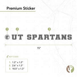 Desert Cactus University of Tampa Sticker UT Spartans Name Logo Vinyl Decal Laptop Water Bottle Car Scrapbook (15 Inch Sticker)
