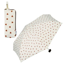 2025 Wpc. 801-14828-102 Women's Folding Umbrella, Mini, Jagged Heart, Light Blocking, 100% UV Protection, UPF 50+, Heat Shield, For Both Sunny and Rainy Weather, Commuting, School, Travel, Stylish