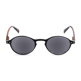 Readers.com Reading Sunglasses: The Loft Reading Sunglasses Plastic Round Style for Men and Women - Black/Tortoise with Smoke, 1.50