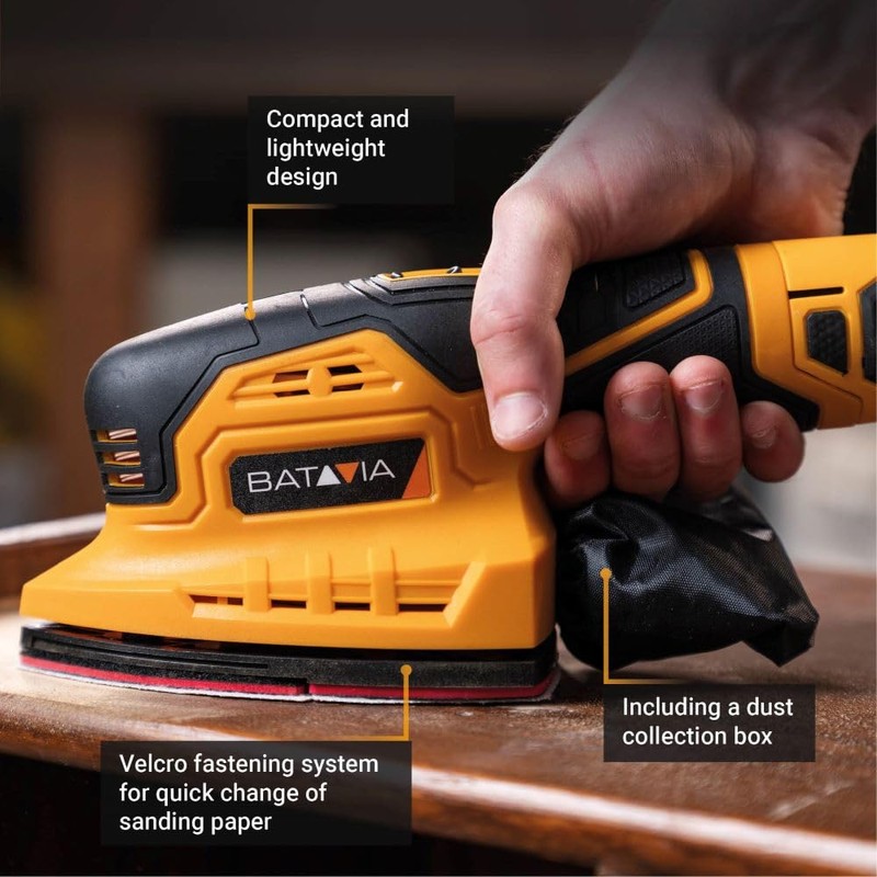 BATAVIA 12V MOUSE SANDER 90 X 90 MM (BARE)