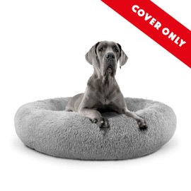 The Dog’s Bed Sound Sleep Donut Dog Bed Spare Cover, XXL Silver Grey Plush