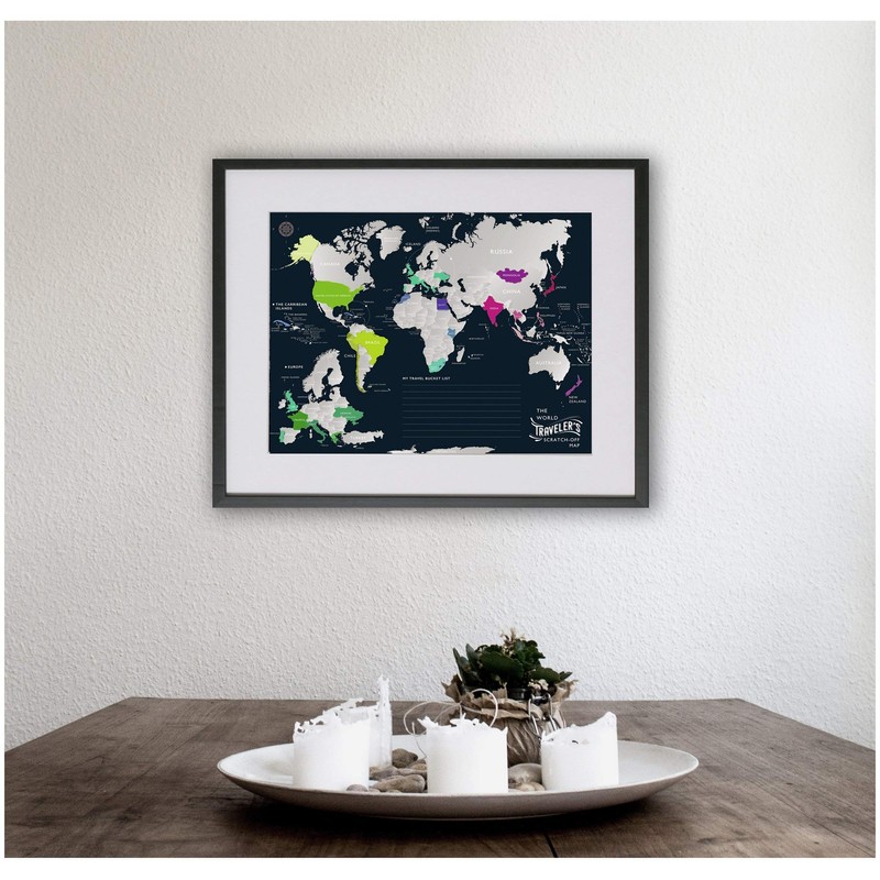The World Traveler's Scratch-off Map 32'' x 24'' Poster