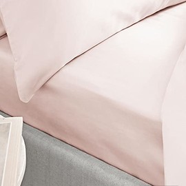 Bianca 400 Thread Count Cotton Sateen Double Fitted Sheet Blush Pink