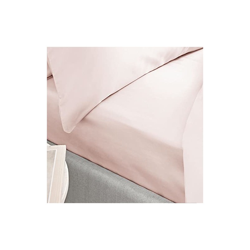 Bianca 400 Thread Count Cotton Sateen Double Fitted Sheet Blush