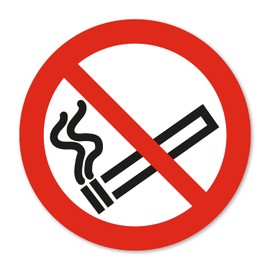 Prohibition Sticker P002 Smoking Prohibited According to DIN EN ISO 7010 I Non Smoker I Warning I Diameter 10 cm I UV Protection I Weatherproof I hin792