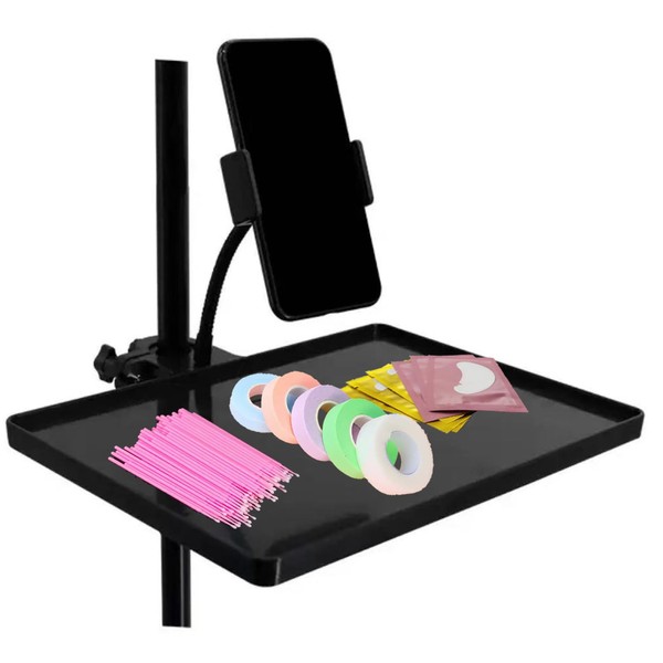 Lash Tray Holder Adjustable Lash Trays Organizer Attachment with Phone
