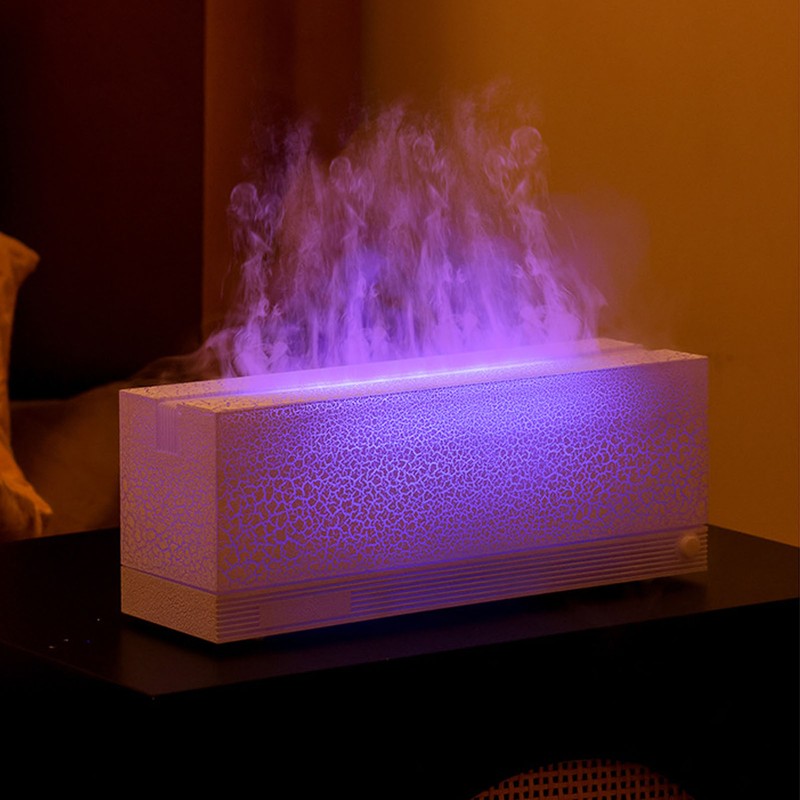 Flame Aroma Diffuser Humidifier Multifunction Alloy Frosted Texture 3 Gears