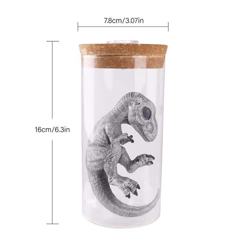 Unique Dinosaur in Glass Bottle Figurine - A Touch of