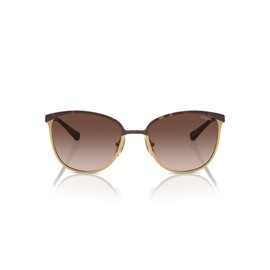Vogue Eyewear Women's VO4002S Round Sunglasses, Top Havana/Gold/Gradient Brown, 55 mm