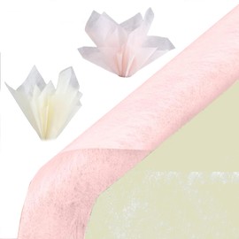76 Sheets Cotton Flower Wrapping Paper,2 Pack Non-Woven Waterproof Floral Bouquet Paper Pleated Withdrawable Lining for Bouquets Flower Shop Supplies Gift Packaging,11.4*11.4inch (Rose+beige)