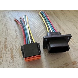 Deutsch 6" Assembled Black Flanged Mount Deutsch 12Pin,16 AWG waterproof Pigtail Harness