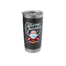 merry christmas christmas day xmas eve santa claus graphic Stainless Steel Insulated Tumbler