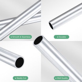 M METERXITY 1 Pack 250mm 6063 Aluminum Round Tubing 10mm ID 12mm OD Seamless Aluminum Tubing for Construction, Processing, DIY Craft Metal Straight Tubing [0.39x0.47x9.8IN]