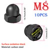 Qrity 10 Pcs Acorn Cap Nuts, M8 Black Carbon Steel