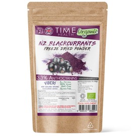 Premium ViBERi® Freeze-Dried Organic Blackcurrant Powder | Rich & Natural Source of Antioxidants | Anthocyanins | Vitamin C B E | Zero Additives (250g Powder Pouch)