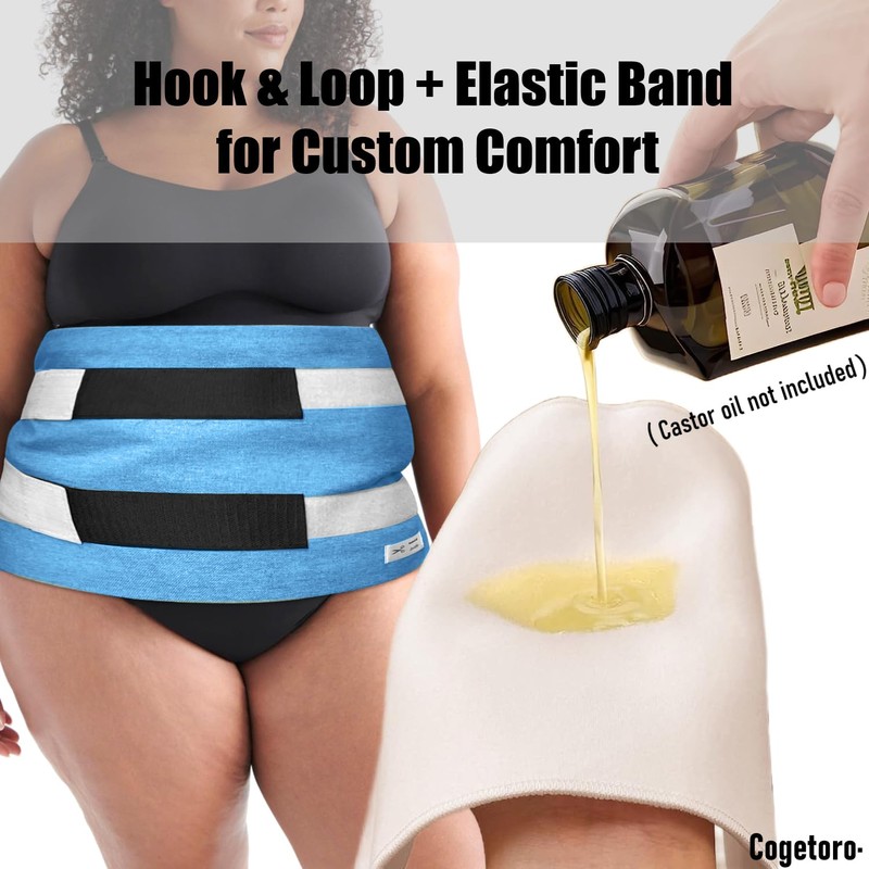 Handmade Castor Oil Pack Wrap with Organic Cotton Flannel Insert,