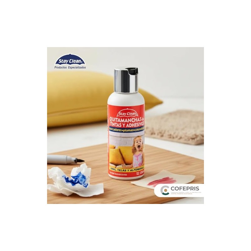 QUITAMANCHAS de ALTO PODER de STAY CLEAN. Elimina Tinta, Pegamento