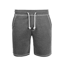 Solid Toljan Men's Sweat Shorts with Mottled and Cord Regular Fit - Dark grey blend (8288) Plain, size: xl