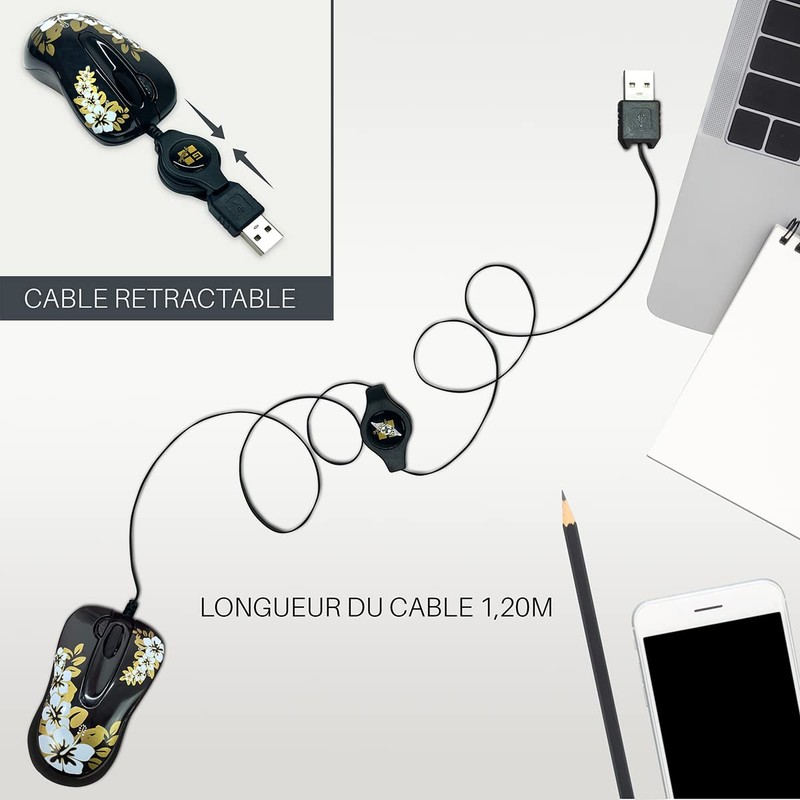 G-Cube GOA-6NG Mini Optical Mouse Black/Floral Theme