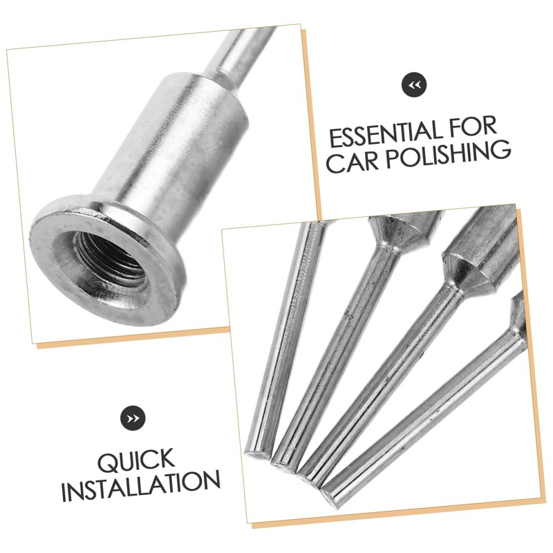 Zerodeko 4pcs Electric Drill to Polisher Adapter Durable Conversion Rod