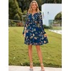 Simplee Womens Fall Floral Mini Dress 2025 Long Sleeve Boho