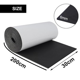 Zellkautschuk Schaumstoff Selbstklebend - 300mm(B) x6mm(D) x2m(L) Moosgummi Selbstklebend, für Tür- und Fensterdichtung, Wind- und Regenschutz, Stoßschutz, Schalldämmung, DIY Kunsthandwerksbedarf