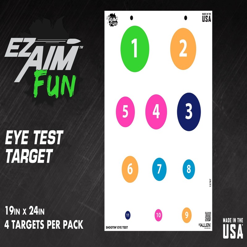 EZ-Aim Fun Shootin' Eye Test Paper Shooting Target, 24" x