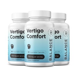 Vertigo Relief Supplement 1750mg, 90 Capsules - Natural Support for Motion Sickness, Dizziness, Tinnitus, Migraines, Inner Ear Balance (Pack of 3)