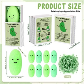 Wettarn 12 Sets Appreciation Pickle Gifts Cute Stress Balls with Support Gift Boxes Adults Party Favors for Employee Coworker Friends Office Positive Relief Desk Decor Basket Stuffers