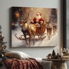 Christmas Canvas Wall Art Decor with Santa Claus on Sleigh,