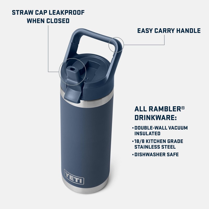 YETI Rambler 18 oz Bottle, Vacuum Insulated, Stainless Steel with