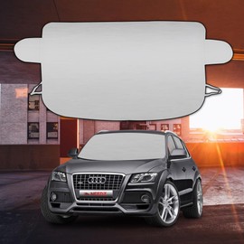 NEEDZ Windshield Snow Cover for Ice and Snow | Heavy Duty 170T Silver Coated Fabric | Premium Windshield Protection for Cars, SUVs, Trucks | Secure Fit Waterproof Frost Cover | Large (88"x39")*