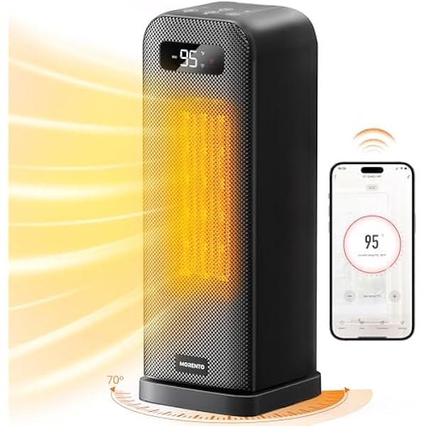 MORENTO Space Heaters for Indoor Use, Smart Space Heater, Wi-Fi