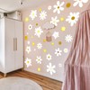 Boho Daisy Floral Wall Decals 9 Sheets White Gold Flower