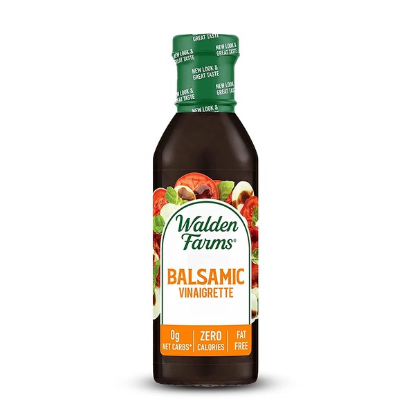 Walden Farms Balsamic Vinaigrette Dressing 12 oz Bottle | Fresh and Delicious | 0g Net Carbs Condiment | Kosher Certified | So Tasty on Salads | Pizza | Vegetables | Marinades | Cocktails and More