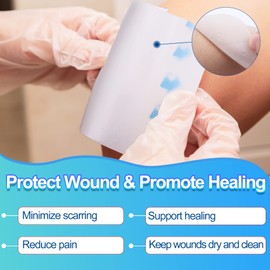 LotFancy 14 Patches Hydrocolloid Bandages, 2”x2”, Ultra Thin Small Hydrocolloid Gel Wound Dressing, Waterproof Adhesive Pad for Blister, Bed Sore, Burn, Acne, Pressure Ulcer Healing Care