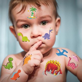 Womaha Dinosaur Series 24 Sheets Tiny Temporary Tattoos for Kids Easy to Tear Thread Tattoo Stickers