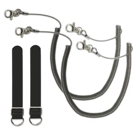 Butt Belt with Rope, Fishing Rod, Spiral Cord, Wired, 114.8 inches (290 cm), Set (Black)