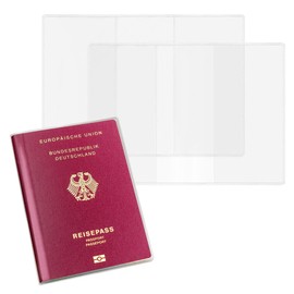 ANDSHUAI Passport Cover, Protective Passport, Passport Case, Passport Cover, Passport Protective Case, Transparent, Waterproof, Tear-Resistant, 131 x 188 mm, Pack of 2, transparent, Modern