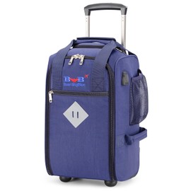 Boardingblue 17x10x9 Inches United Airlines Rolling Personal Item Under Seat Duffle Bag Luggage Suitable For Major Airlines Including Spirit, and Frontier Airline (Navy)